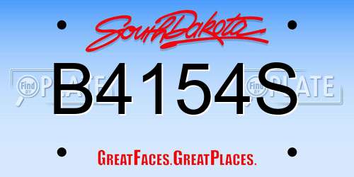 B4154S South Dakota License Plate