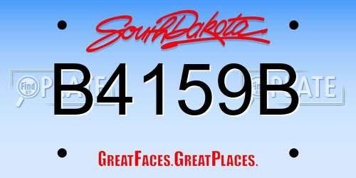 B4159B South Dakota License Plate