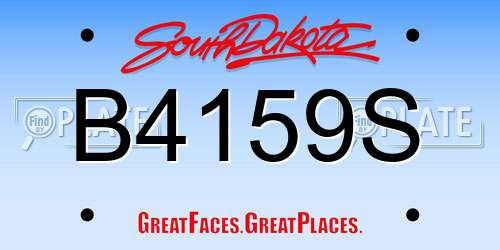 B4159S South Dakota License Plate
