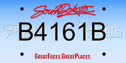B4161B South Dakota License Plate