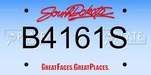 B4161S South Dakota License Plate