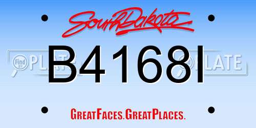 B4168I South Dakota License Plate