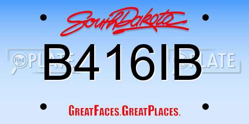 B416IB South Dakota License Plate