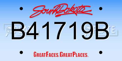 B41719B South Dakota License Plate