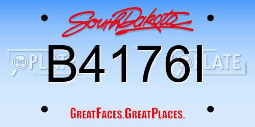 B4176I South Dakota License Plate