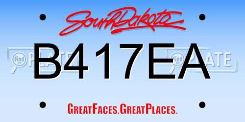 B417EA South Dakota License Plate