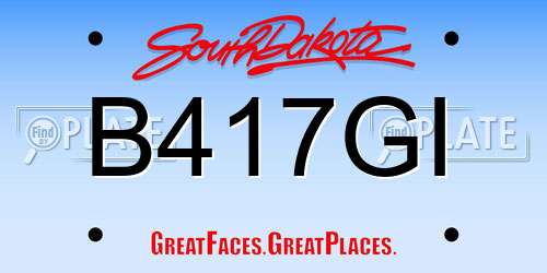B417GI South Dakota License Plate