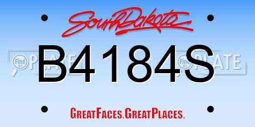 B4184S South Dakota License Plate