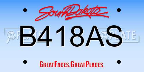 B418AS South Dakota License Plate