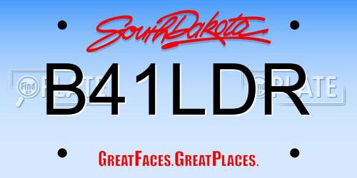 B41LDR South Dakota License Plate