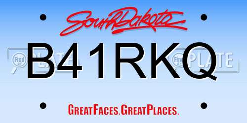 B41RKQ South Dakota License Plate