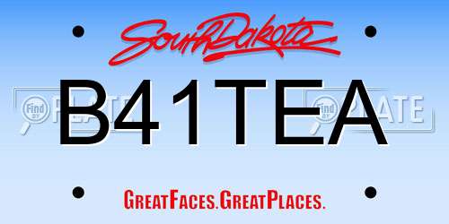 B41TEA South Dakota License Plate