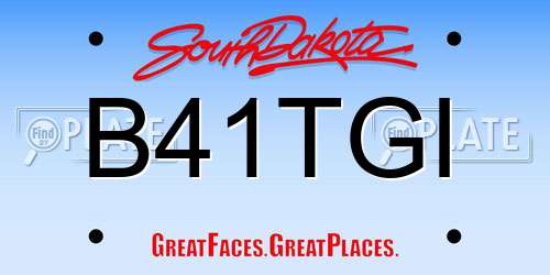 B41TGI South Dakota License Plate