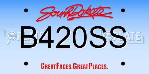 B420SS South Dakota License Plate