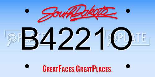 B4221O South Dakota License Plate