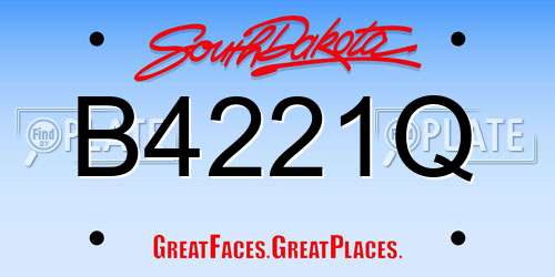 B4221Q South Dakota License Plate