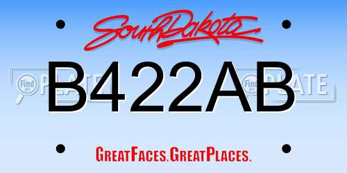 B422AB South Dakota License Plate