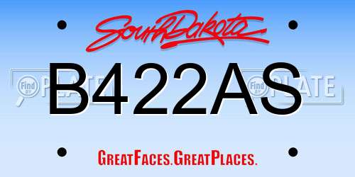 B422AS South Dakota License Plate