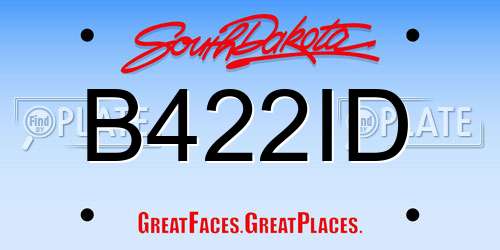 B422ID South Dakota License Plate
