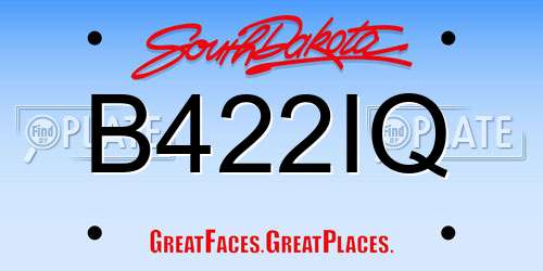 B422IQ South Dakota License Plate