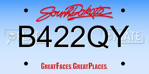 B422QY South Dakota License Plate