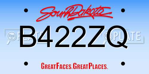 B422ZQ South Dakota License Plate
