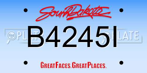 B4245I South Dakota License Plate