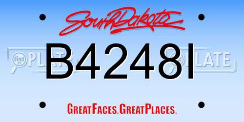 B4248I South Dakota License Plate