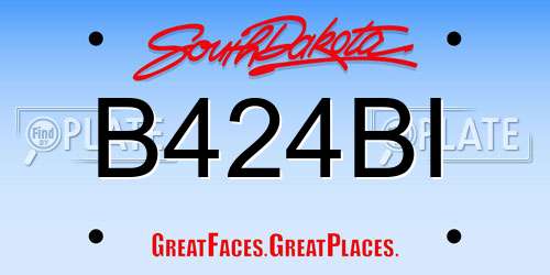B424BI South Dakota License Plate