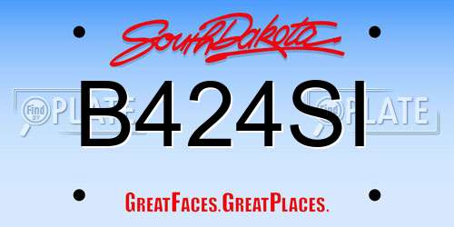 B424SI South Dakota License Plate