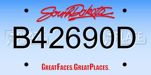 B42690D South Dakota License Plate