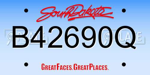 B42690Q South Dakota License Plate