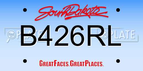 B426RL South Dakota License Plate