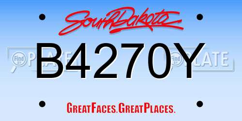 B4270Y South Dakota License Plate