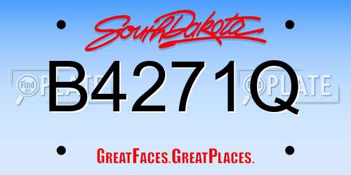 B4271Q South Dakota License Plate