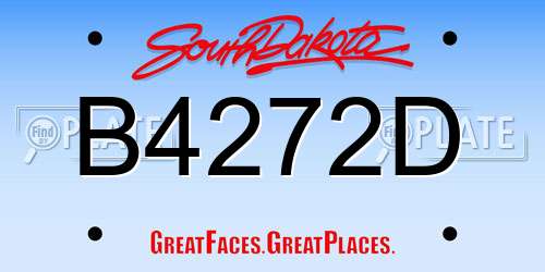 B4272D South Dakota License Plate