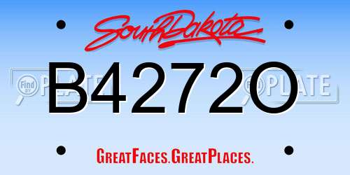 B4272O South Dakota License Plate