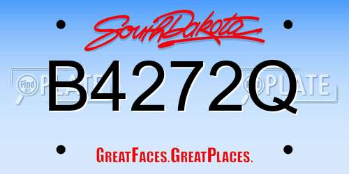B4272Q South Dakota License Plate