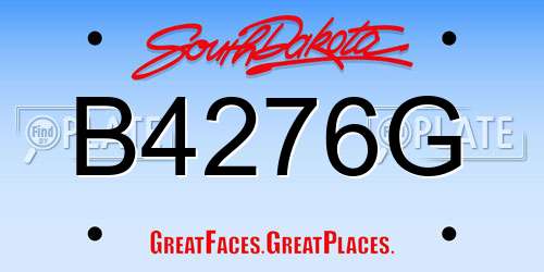 B4276G South Dakota License Plate
