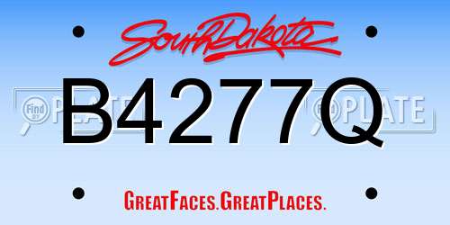 B4277Q South Dakota License Plate