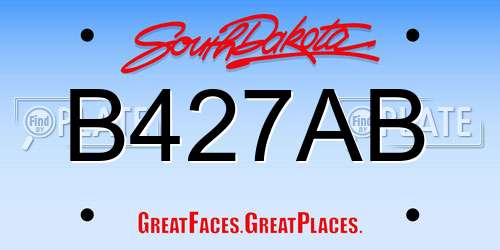 B427AB South Dakota License Plate