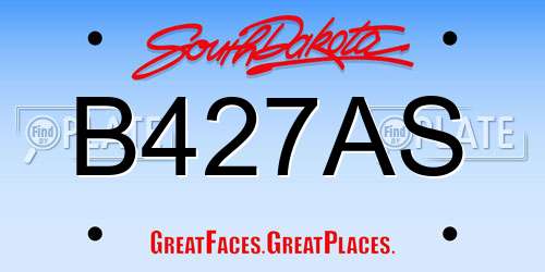 B427AS South Dakota License Plate