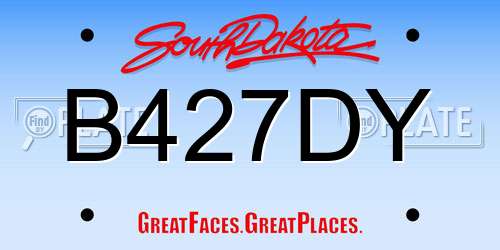B427DY South Dakota License Plate