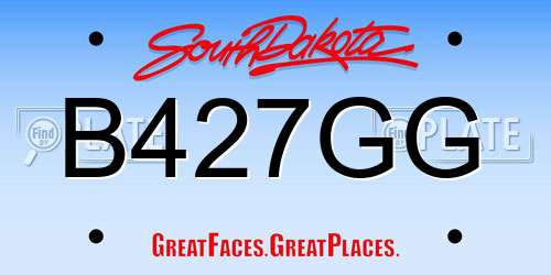 B427GG South Dakota License Plate