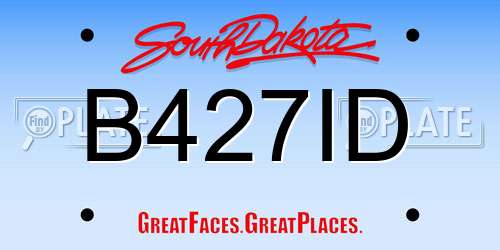 B427ID South Dakota License Plate