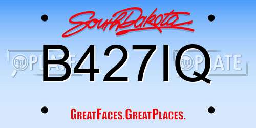 B427IQ South Dakota License Plate