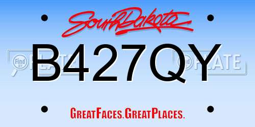 B427QY South Dakota License Plate