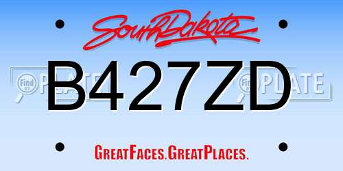 B427ZD South Dakota License Plate