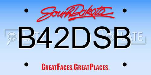B42DSB South Dakota License Plate