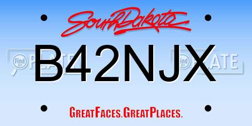 B42NJX South Dakota License Plate